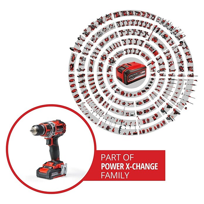 Einhell Power X-Change 18V Taladro atornillador percutor de batería TP-CD 18/50 Li-i BL (18 V, 2 baterías, 2 Ah, 50 Nm) | BAUHAUS