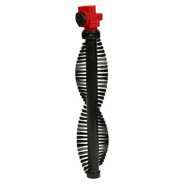 Einhell Bürstenwalze - Passend für: Einhell Akku-Besen TE-FS 18 Li - Bild einer rot-schwarzen Staubsaugerbürste, die für eine effektive Reinigung spiralförmig angeordnet ist. Ideal für Teppiche und Hartböden.