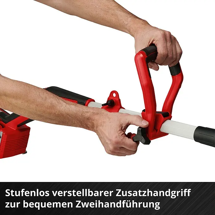 Einhell Professional Akku-Rasentrimmer GP-CT 36/35 Li BL - 36 V, Li-Ionen, Ohne Akku, Schnittbreite Faden: 35 cm - Ergonomischer, stufenlos verstellbarer Zusatzhandgriff für Rasentrimmer für eine komfortable Zweihandführung für präzises Arbeiten.