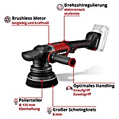 Einhell Power X-Change 18V Akku-Exzenterpolierer CP-EP 18/125 Li BL-Solo (18 V, Ohne Akku, Durchmesser Polierteller: 125 mm) | BAUHAUS