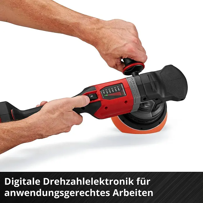 Einhell Power X-Change 18V Akku-Exzenterpolierer CP-EP 18/125 Li BL-Solo - 18 V, Ohne Akku, Durchmesser Polierteller: 125 mm - Akku-Poliermaschine mit digitaler Drehzahlelektronik für anwendungsgerechtes Arbeiten. Leistungstark und präzise für optimale Ergebnisse.