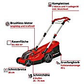 Einhell Power X-Change 18V Akku-Rasenmäher GP-CM 36/450 (2 Akkus, Schnittbreite: 380 mm) | BAUHAUS