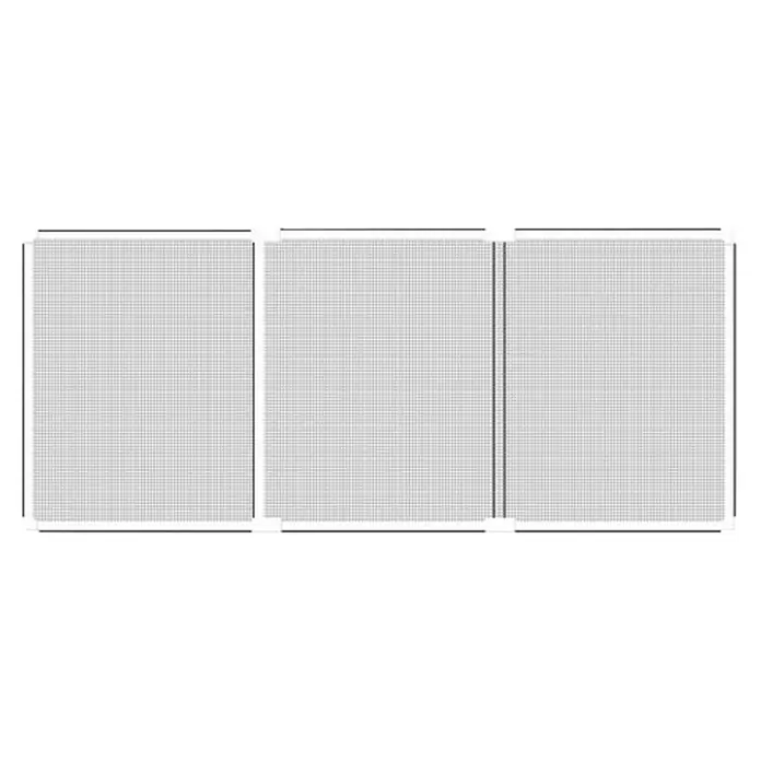 Schellenberg Mosquitera - 75 cm - 142 cm, Inserción, Color bastidor: Blanco - Vista de una mosquitera de tres paneles con marco blanco. La malla es fina y está diseñada para proteger contra los insectos.