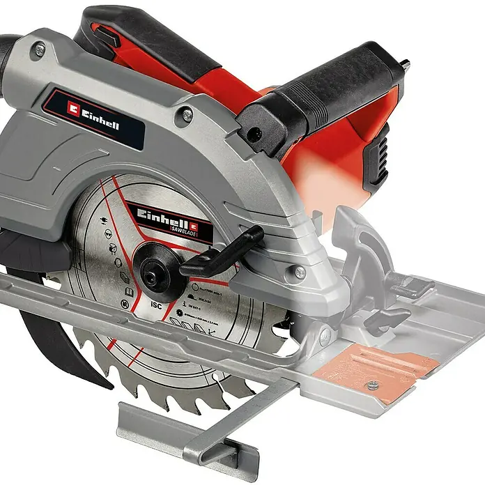 Einhell Handkreissäge TE-CS 190/1 - 1.500 W, Durchmesser Sägeblatt: 190 mm, Schnitttiefe bei 90 °: 66 mm - Abbildung einer Einhell Handkreissäge, ideal für präzise Holzarbeiten und Heimwerkerprojekte. Leistungsstark und zuverlässig.