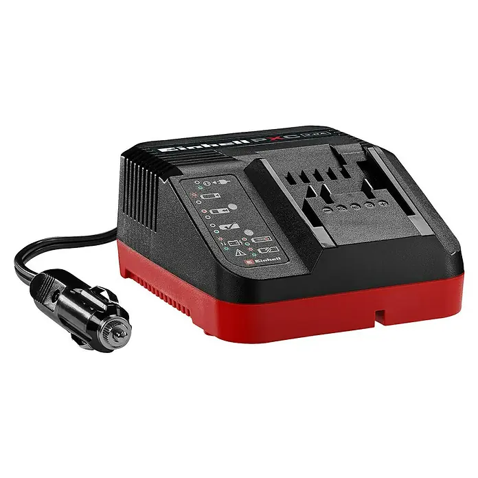 Einhell Power X-Change 18V Batterie-Ladegerät - 3.000 mA, Passend für: Einhell Power X-Change Akkus - Bild eines Einhell Power X-Change 3.0A Akkuladegeräts, ideal zum Aufladen von Akkus für Elektrowerkzeuge.
