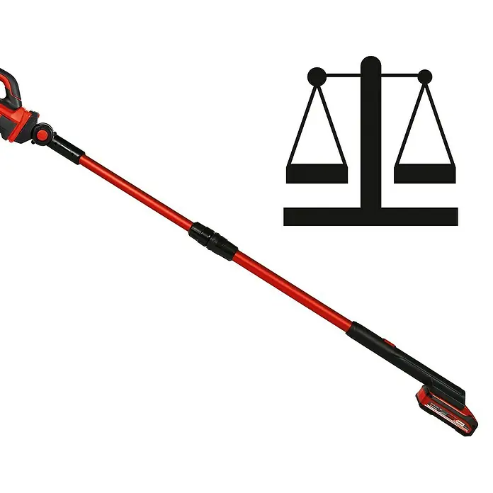 Einhell Teleskopstange Brillianto - Kunststoff, 2 -tlg., Auszugslänge: 120 cm - Rote Heckenschere mit Teleskopstiel für hochgelegene Hecken. Ideal zum Beschneiden von schwer zugänglichen Stellen.