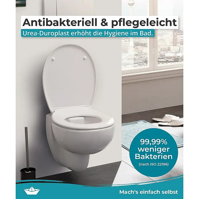 Calmwaters WC-Sitz Motiv Meeresglanz - Duroplast, Mehrfarbig, Mit Absenkautomatik - Eine wandhängende Toilette mit antibakterieller Urea-Duroplast-Beschichtung für erhöhte Hygiene im Badezimmer.