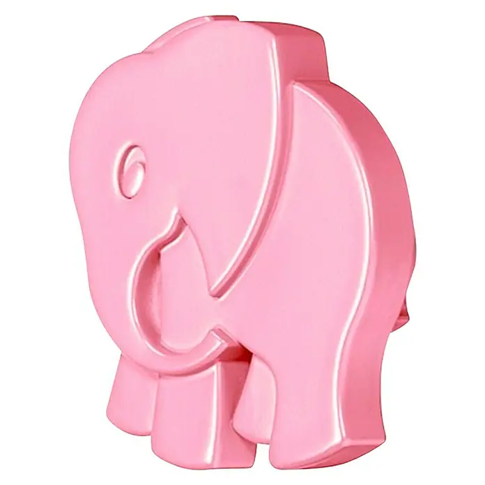 Häfele Pomo infantil para mueble - Tipo de tirador del mueble: Botón, Ø x Al: 52 x 55 mm, Plástico, Lila, Características del diseño: Elefante - Figura de elefante rosa de plástico. Una decoración linda o un juguete para niños.