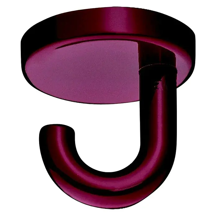 Garderobenhaken - Ø x L: 40 x 40 mm, Polyamid, Deckenmontage, Rot - Ein auffälliger, weinroter Deckenhaken, ideal zum Aufhängen von Deko oder Utensilien. Robust und stilvoll für jeden Raum.