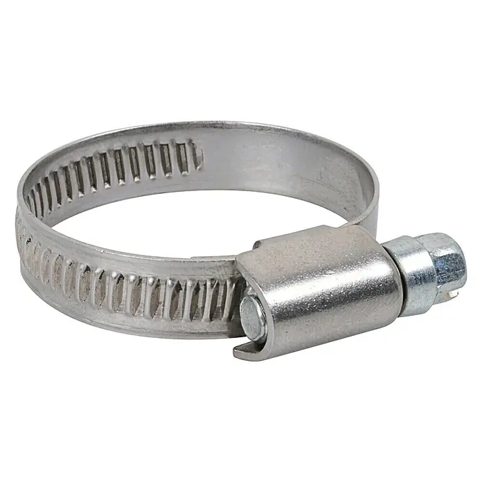 Schlauchschelle - Spannbereich: 10 mm - 16 mm, Breite Band: 9 mm, Edelstahl, 2 Stk. - Schlauchschelle aus Metall mit Schraubmechanismus zur Befestigung von Schläuchen.