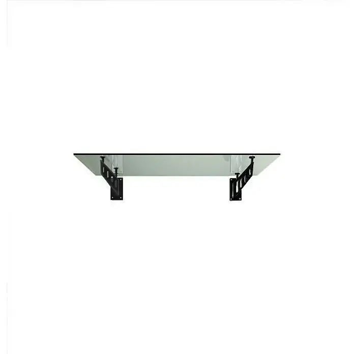 Glaszentrum Hagen Vordach - 120 x 90 x 25 cm, Anthrazit RAL7016 - Klarglasvordach mit schwarzen Halterungen, das eine moderne und elegante Ergänzung für jeden Eingangsbereich darstellt.