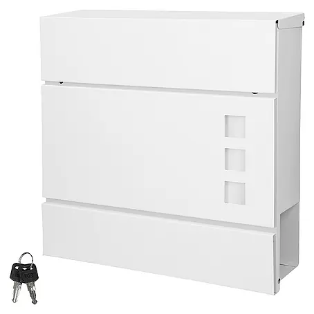 ECD Germany  Wandbriefkasten Standbriefkasten mit Zeitungsfach inkl. 2 Schlüssel Stahl