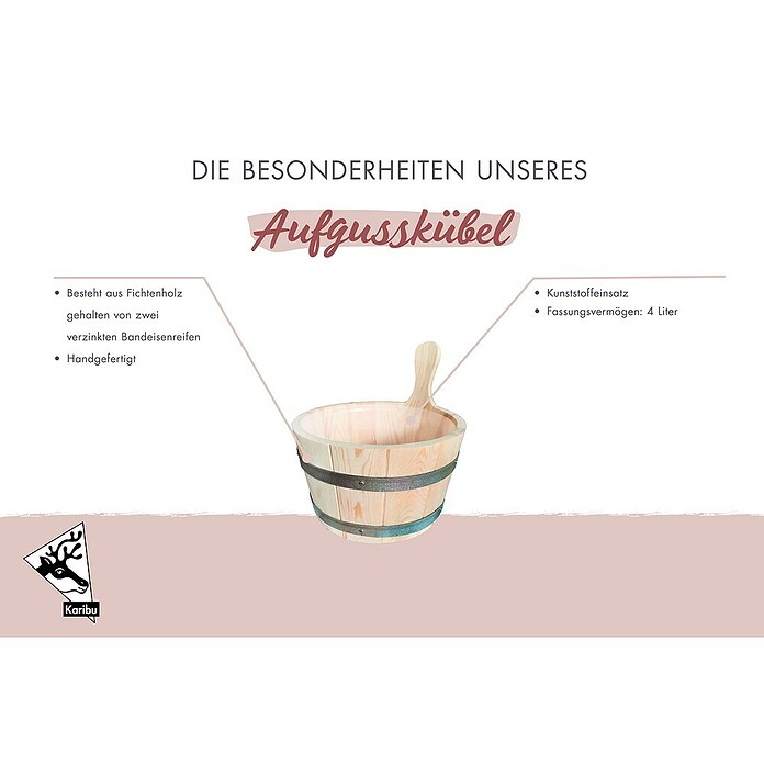 Karibu Aufgusskübel (Fichte, 4 l)