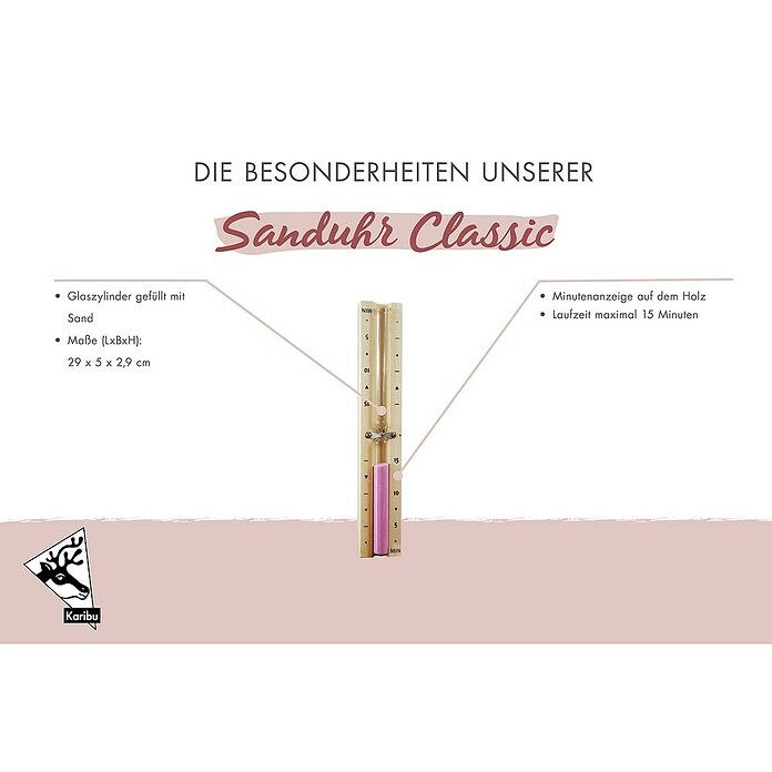 Karibu Sanduhr Classic (15 min, Naturholz)