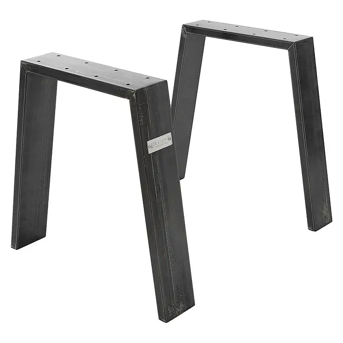 ML-Design Tischgestell Loft 2er Set Bankkufen aus Stahl Industriedesign U-Form - L x B x H: 8 x 44 x 42 cm, Stahl - Metalltischbeine: Zwei moderne, schwarze Metalltischbeine mit rechteckiger Form und industriellem Design für DIY-Möbelprojekte.