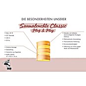 Karibu Saunaleuchte Plug & Play Classic (Max. Leistung: 40 W, Espenholz)