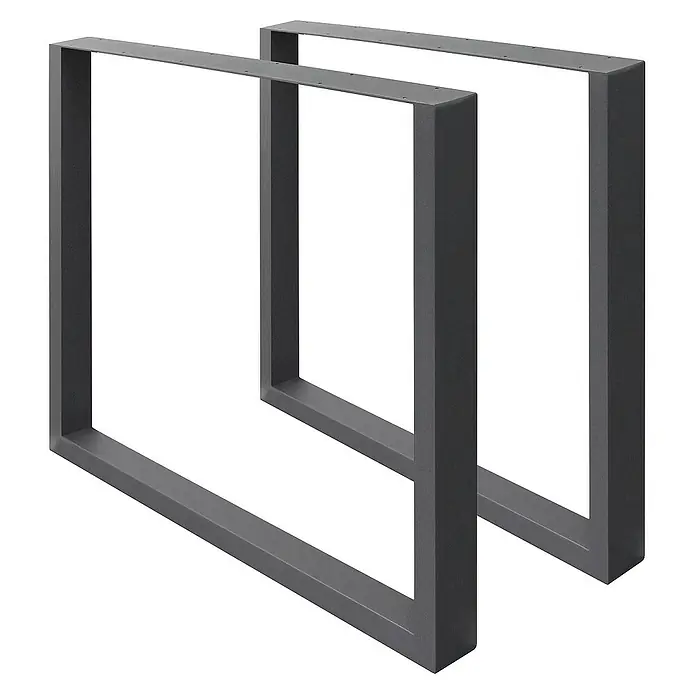 ECD Germany Tischgestell modernes Industriedesign Möbelfüße aus Metall - L x B x H: 8 x 70 x 72 cm, Stahl - Abgebildete sind zwei moderne, graue Tischbeine aus Metall, die sich ideal für DIY-Möbelprojekte eignen und eine stabile Basis bieten.