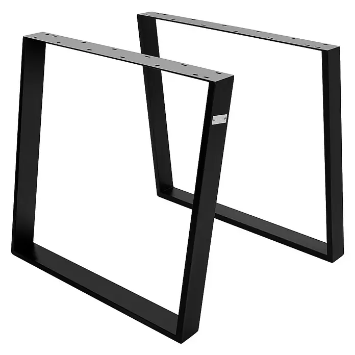ML-Design Tischgestell Schräge Metall Bankbeine Bankgestell - L x B x H: 8 x 75 x 72 cm, Stahl - Zwei rechteckige, schwarze Tischbeine aus Metall mit Bohrlöchern zur einfachen Montage. Perfekt für DIY-Möbelprojekte.