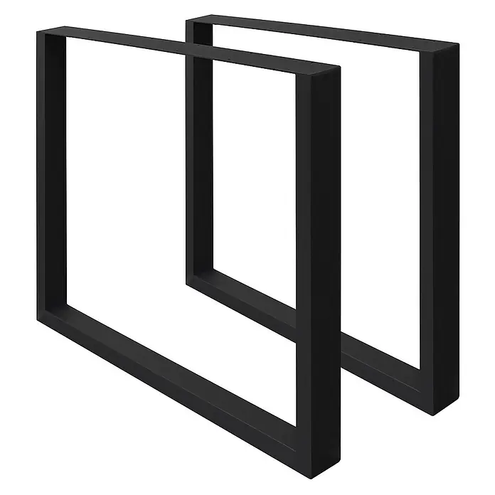 ECD Germany Tischgestell modernes Industriedesign Möbelfüße aus Metall - L x B x H: 8 x 60 x 72 cm, Stahl - Zwei schwarze, rechteckige Tischbeine aus Metall. Die modernen, minimalistischen Tischbeine sind ideal für DIY-Möbelprojekte.