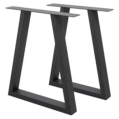 ECD Germany  Tischgestell 2x Tischbeine Trapez Design aus pulverbeschichtetem Stahl