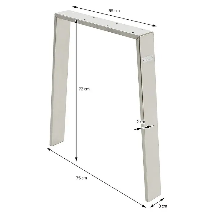 ML-Design Tischgestell Loft 2er Set aus Stahl Industriedesign U-Form - L x B x H: 8 x 75 x 72 cm, Stahl - Metalltischgestell mit Maßen, ideal für den individuellen Möbelbau. Die klaren Linien und die robuste Konstruktion machen es zu einer guten Wahl.