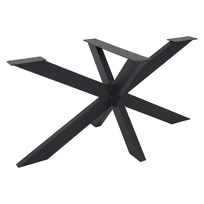 ML-Design Tischgestell Spider Kreuzgestell Schwerlast aus Stahl für DIY - L x B x H: 78 x 120 x 71 cm, Traglast: 150 kg, Stahl - Metalltischgestell in X-Form für einen modernen und industriellen Look. Die schwarzen Tischbeine sind robust und langlebig.