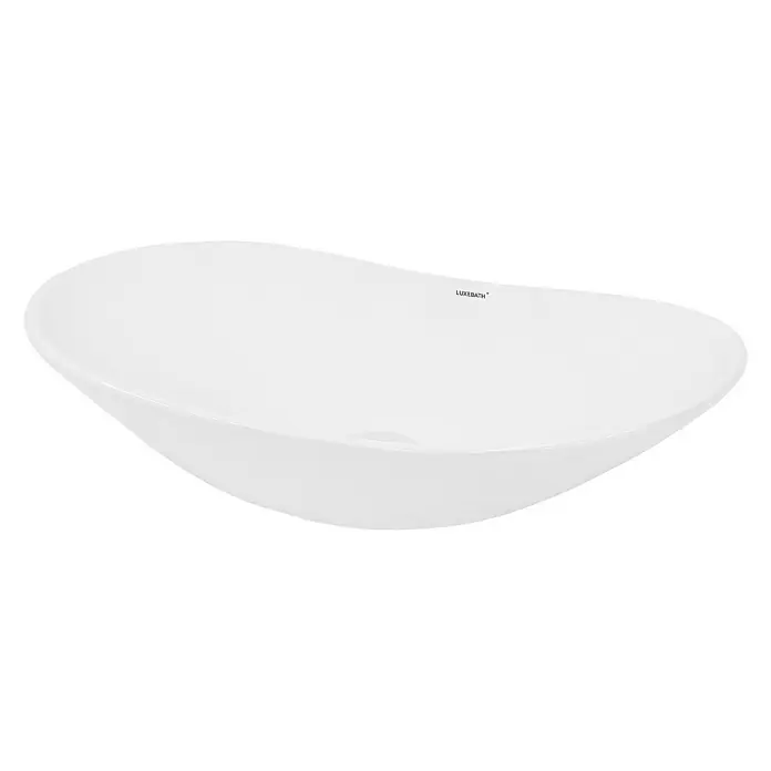 LuxeBath Aufsatzwaschbecken Waschschale Aufsatzwaschtisch Weiß inkl. Ablaufgarnitur ohne Überlauf - Ohne Spezialglasur, Weiß - Luxebath Waschbecken in Weiß mit glatter Oberfläche, ideal für moderne Badezimmer. Elegantes Design für stilvolle Badezimmergestaltungen.