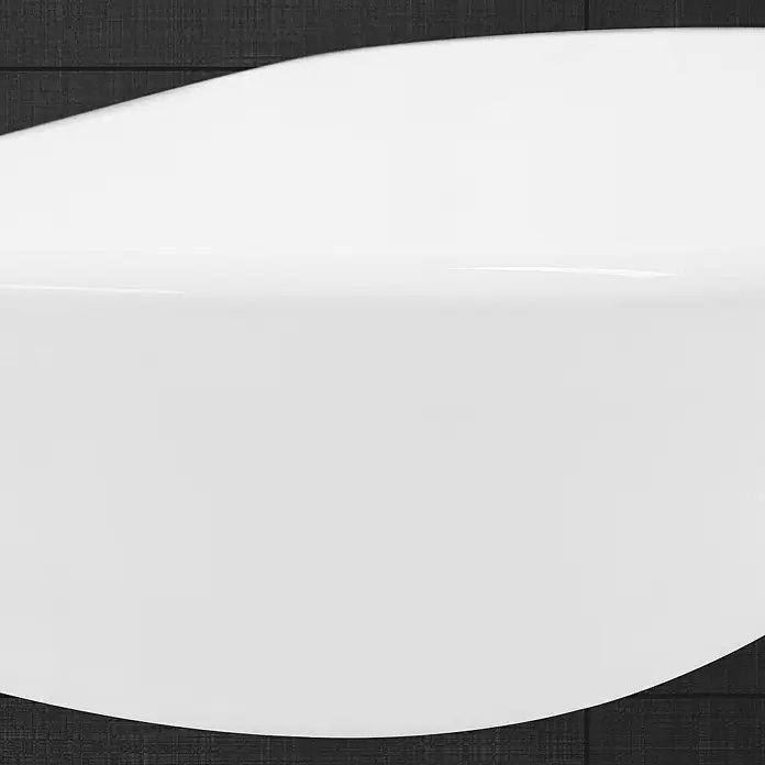 LuxeBath Aufsatzwaschbecken Aufsatzwaschtisch Waschschale Oval Weiß Spülbecken - Ohne Spezialglasur, Weiß - Detailaufnahme einer modernen, weißen Badewanne vor einem dunklen Hintergrund, die ein Gefühl von Luxus und Entspannung vermittelt.