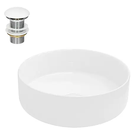 LuxeBath  Aufsatzwaschbecken Aufsatzwaschtisch Handwaschbecken inkl. Ablaufgarnitur ohne Überlauf