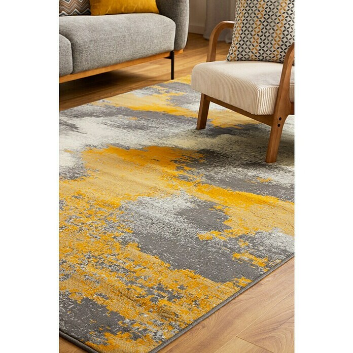 Alfombra de pelo corto Degradado (Mostaza/Gris, 290 x 200 cm, 100% Poliéster) | BAUHAUS
