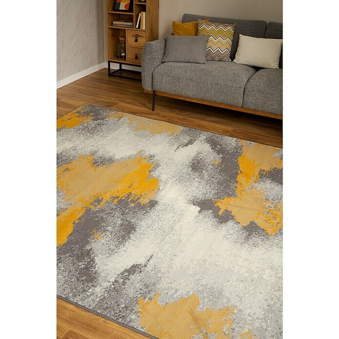 Alfombra de pelo corto Degradado (Mostaza/Gris, 290 x 200 cm, 100% Poliéster) | BAUHAUS