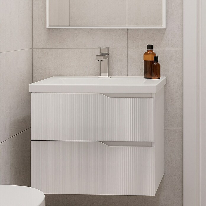 Futurbath Mueble de lavabo Marina (L x An x Al: 45 x 60 x 55 cm, Blanco, Melamina) | BAUHAUS