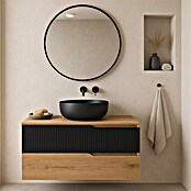 Futurbath Mueble de lavabo Marina (L x An x Al: 45 x 60 x 55 cm, Roble/Negro, Melamina) | BAUHAUS