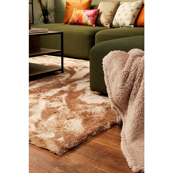 Alfombra de pelo largo Cuba (Beige, 170 x 120 cm, 100% Poliéster) | BAUHAUS