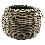 Van der Leeden Macetero redondo Tina (Ø x Al: 45 x 34 cm, Ratán, Gris) | BAUHAUS