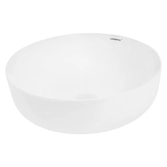LuxeBath Aufsatzwaschbecken Aufsatzwaschtisch Handwaschbecken Waschschale Rund Spülbecken - Ohne Spezialglasur, Weiß - Elegantes weißes Waschbecken von LUXEBATH. Das moderne Design und die glatte Oberfläche machen es zu einem Blickfang in jedem Badezimmer. Hochwertige Verarbeitung garantiert Langlebigkeit.