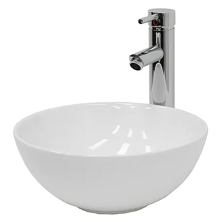 LuxeBath  Aufsatzwaschbecken Aufsatzwaschtisch Spülbecken inkl. Ablaufgarnitur ohne Überlauf Becken