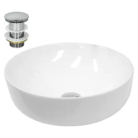 LuxeBath  Aufsatzwaschbecken Aufsatzwaschtisch Handwaschbecken inkl. Ablaufgarnitur ohne Überlauf