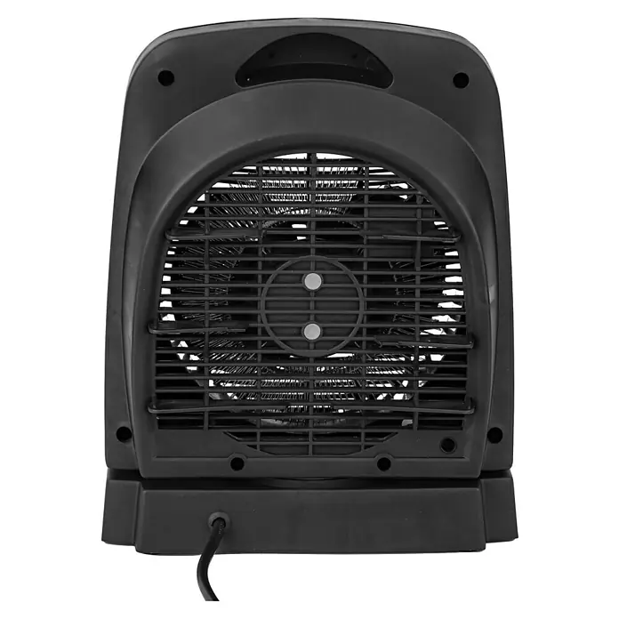 Emerio Heizlüfter Swing - 1.000 W - 2.000 W, Raumgröße bis ca. 25 m², Schwarz/Grau - Schwarzer Heizlüfter mit Schutzgitter und Stromkabel für Innenräume. Tragbarer Heizkörper zur Raumtemperierung.