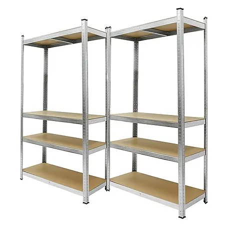 ECD Germany  Schwerlastregal Regalsystem bis 875kg Werkstattregal Metall / MDF Silber
