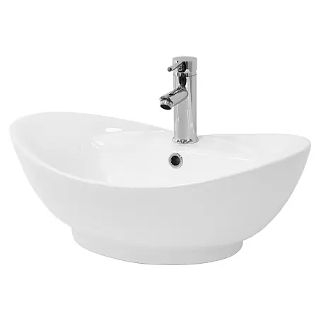 LuxeBath  Aufsatzwaschbecken Waschtisch aus Keramik für Badezimmer / Gäste-WC