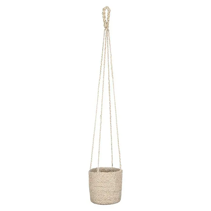 Mica Decorations Hängekorb Atlantic - Außenmaß (Ø x H): 16 x 16 cm, Naturmaterialien, Creme - Eine aus Seil gefertigte Hängeampel, ideal für Zimmerpflanzen. Das robuste Design verleiht jedem Raum eine natürliche Note.