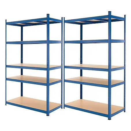 ECD Germany  Schwerlastregal Regalsystem bis 875kg Werkstattregal Metall / MDF Blau