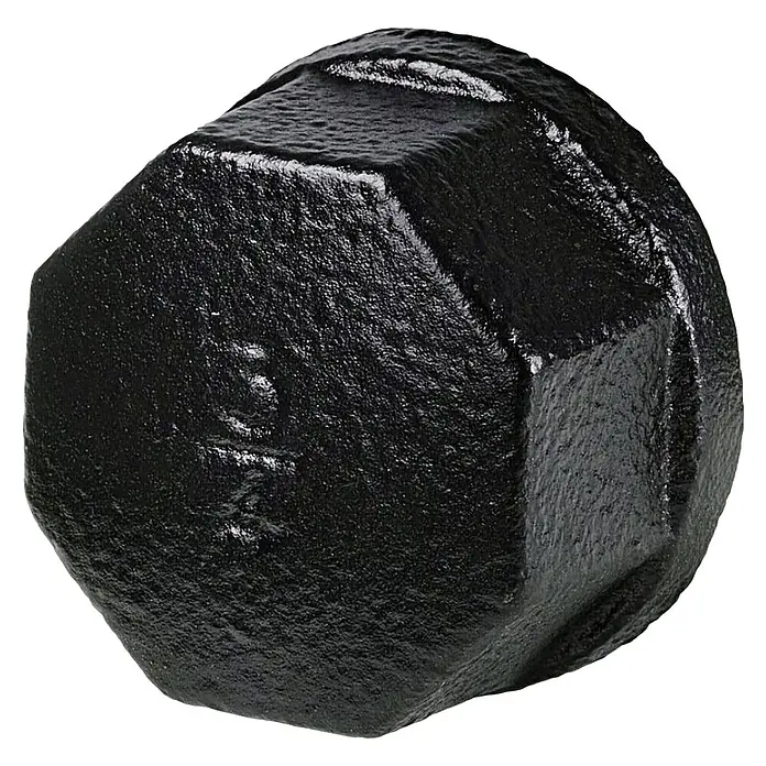 Dolle Pipe Tapón para tubos - Hexagonal, Diámetro: 20 mm, Negro, 2 ud. - Cabeza de martillo negra, multifacética con textura rugosa. Una herramienta robusta para tareas pesadas.