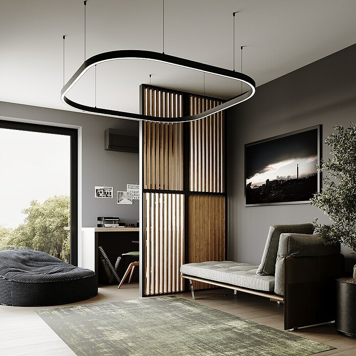 Mixpol Profile Raumteiler Vario Saragossa/SW (63,4 x 250 cm, Natur/Schwarz) | BAUHAUS