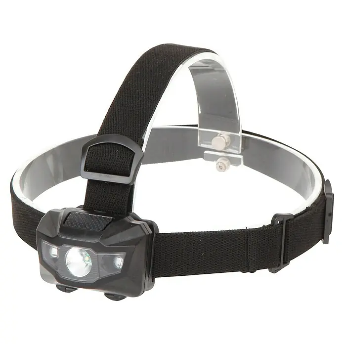 BAUHAUS Stirnlampe - 100 lm - Schwarz Stirnlampe mit verstellbarem Kopfband und hellem Licht für Outdoor-Aktivitäten und Abenteuer.