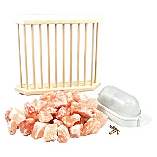 Karibu Saunaleuchte mit Salzkristallen (40 W, Holz)