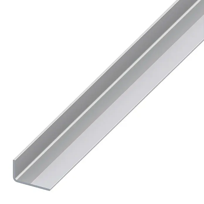 Kantoflex Winkelprofil - 2.000 x 25 x 15 mm, Stärke: 1,5 mm, Edelstahl, Silber - Aufnahme des L-förmigen Aluminiumprofils, das ein stabiles, leichtes und korrosionsbeständiges Bau- und Dekorationsmaterial darstellt.
