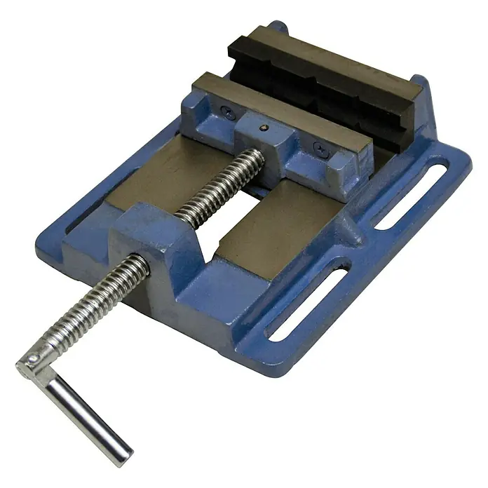 Güde Maschinenschraubstock - Backenbreite: 75 mm - Werkbank-Schraubstock in blau mit silberner Spindel und Griff. Ideal zum Fixieren von Werkstücken beim Handwerken und Heimwerken.