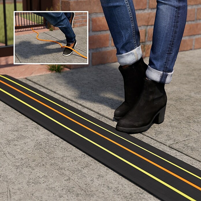 D-Line Kabelgeleiding Ultra Cable Cover (Zwart / Geel, Pvc, l x b x h: 200 x 21,5 x 1,8 cm) | BAUHAUS